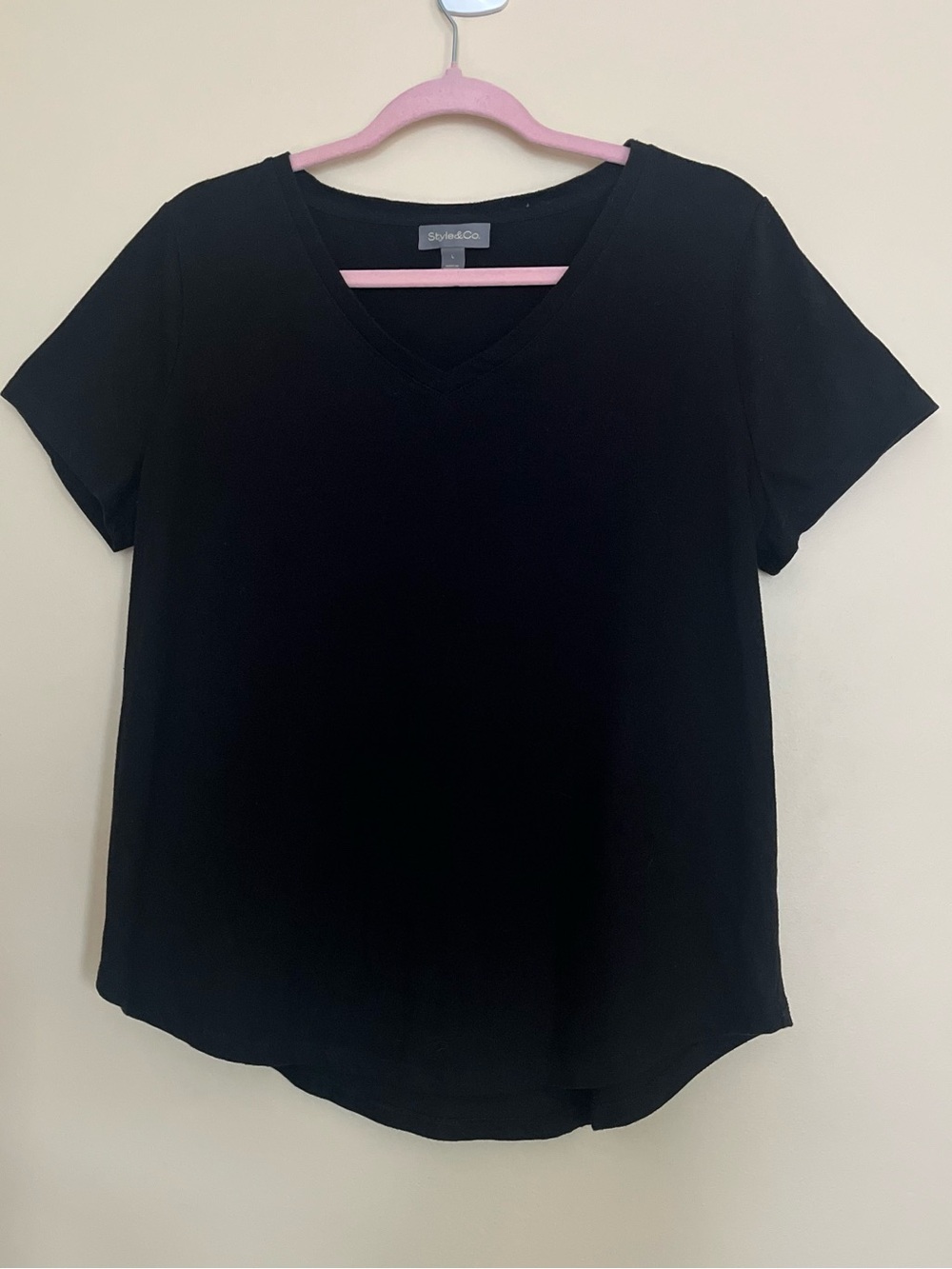 Style & Co Black T-shirt size L